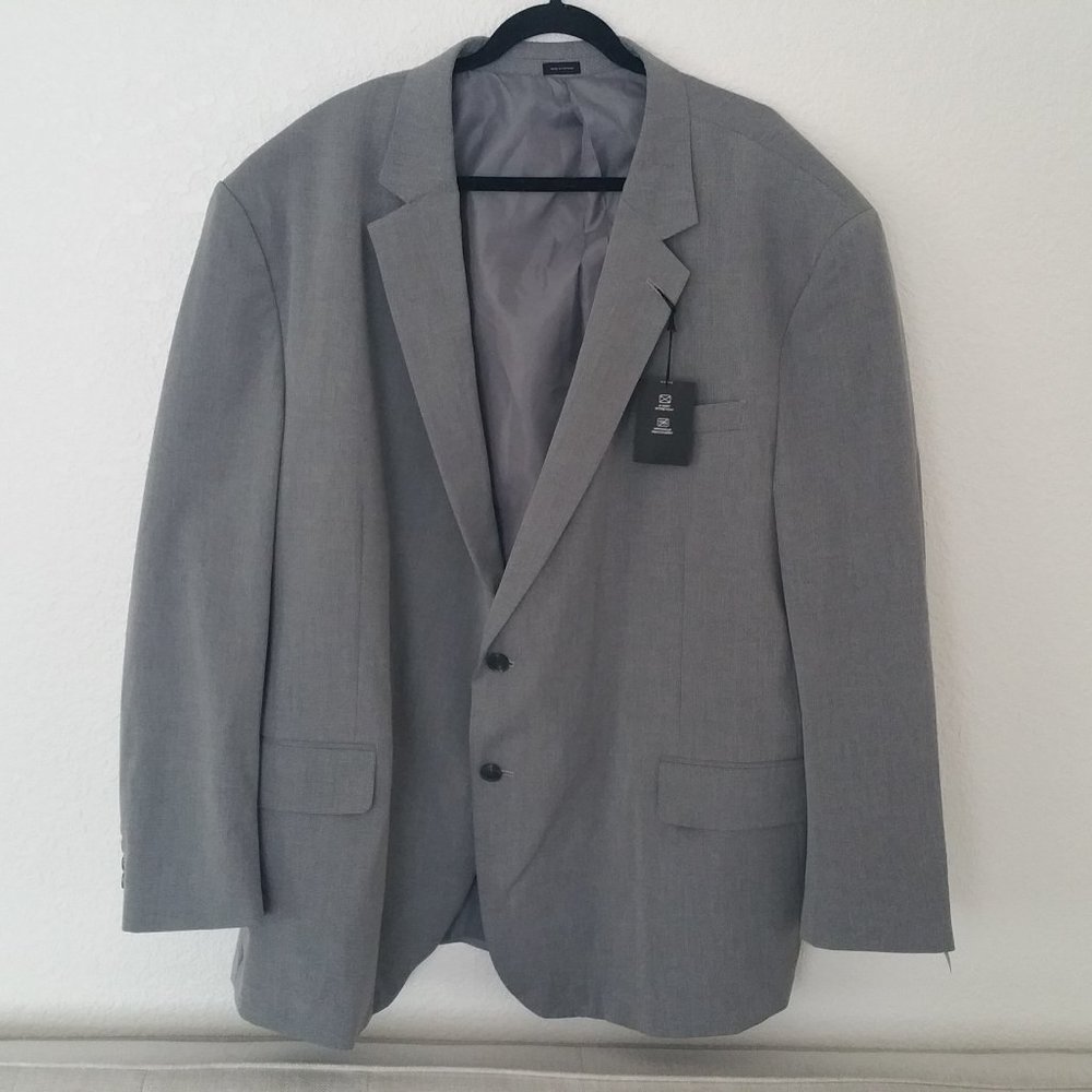 NWT J.Ferrar Big and Tall Suit Jacket 56BGRG Gray Textured